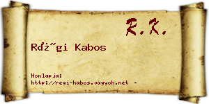 Régi Kabos névjegykártya